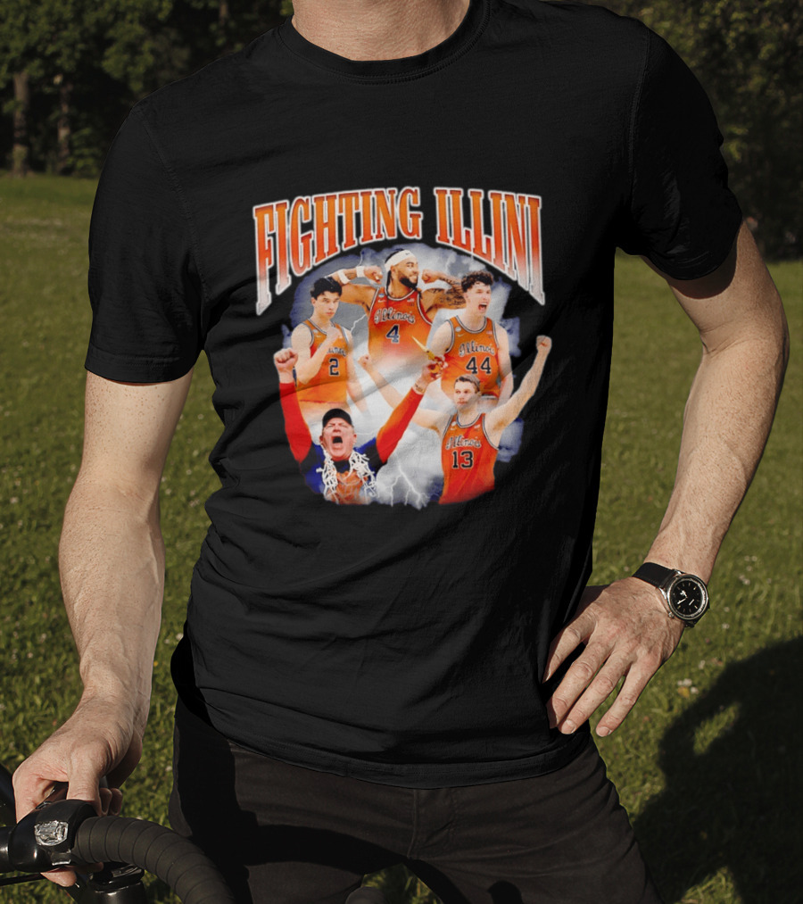Fighting Illini Brad Underwood Illinois Basketball Team Players T-Shirt
