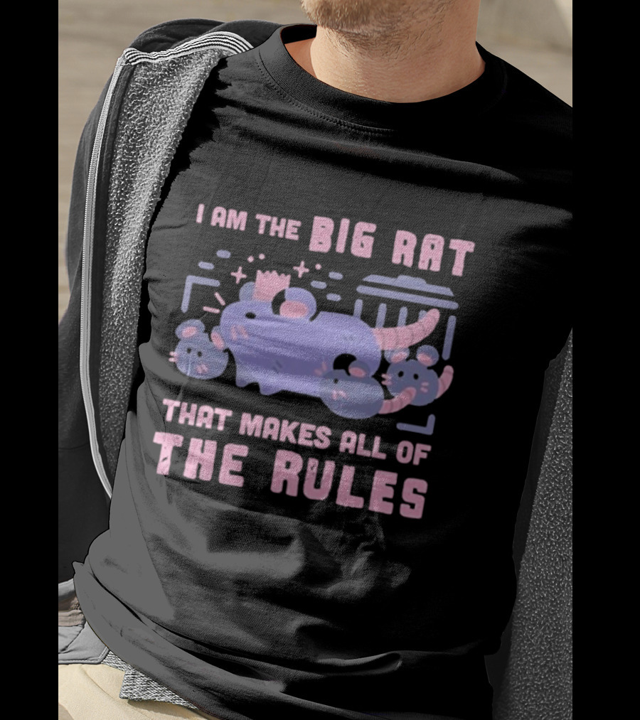 I Am The Big Rat That Makes All Of The Rules Pink Cartoon T-Shirt