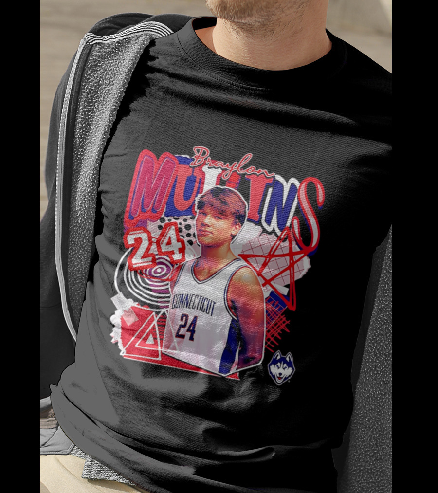 Braylon Mullins Connecticut Basketball 24 NCAA Collage Comfort T-Shirt