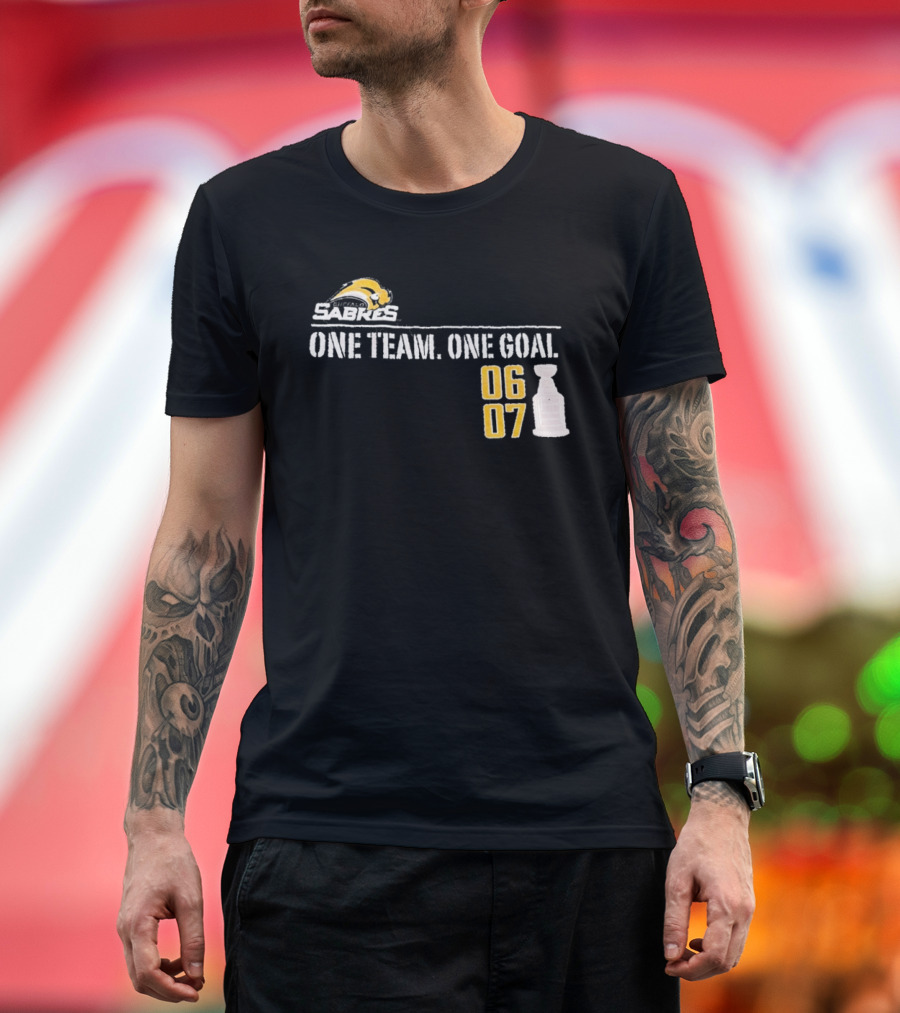 Buffalo Sabres One Team One Goal 06 07 Stanley Cup T-Shirt