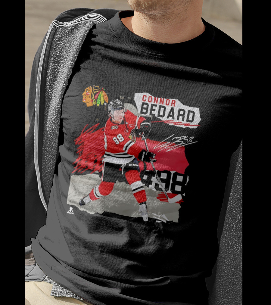 Chicago Blackhawks Connor Bedard 98 Fresh Ice Hockey Dynamic T-Shirt