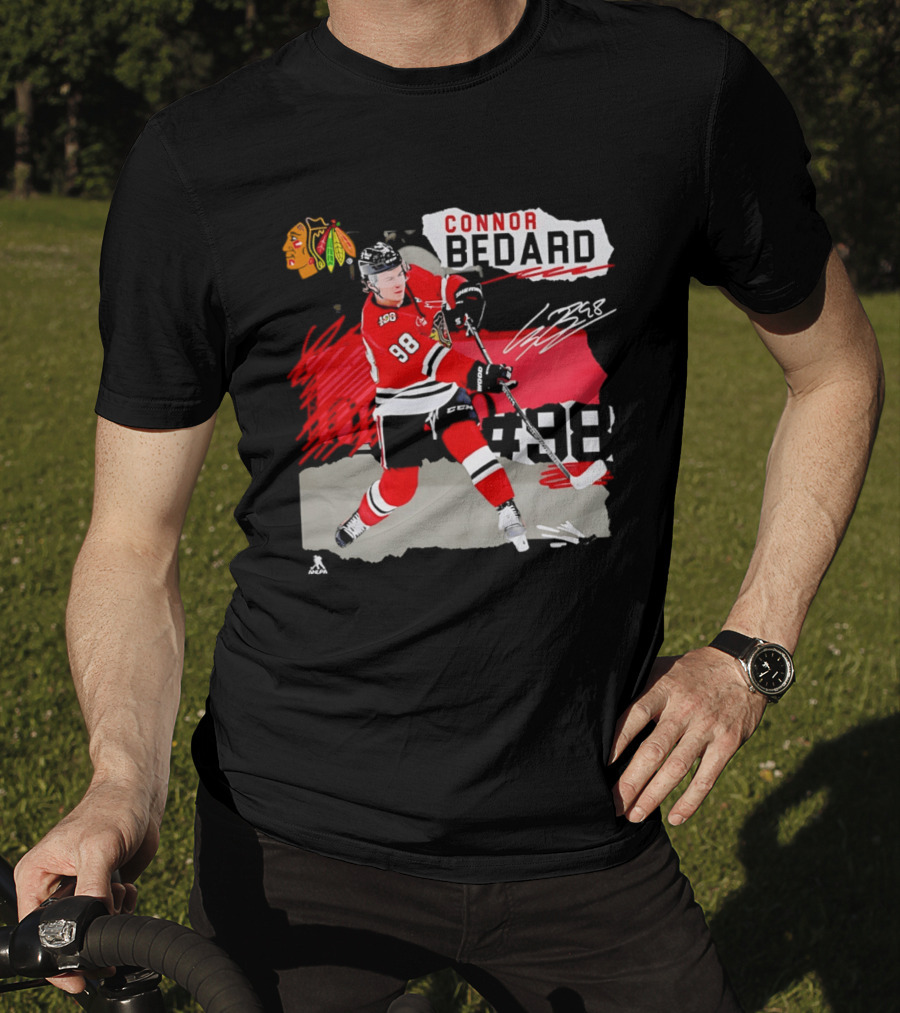 Chicago Blackhawks Connor Bedard 98 Fresh Ice Hockey Dynamic T-Shirt