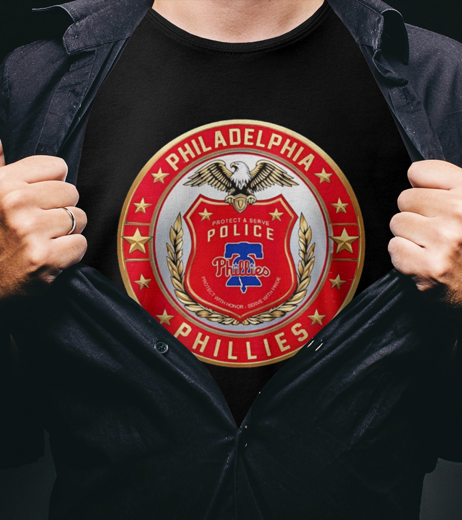 Philadelphia Phillies Police Badge Protect Serve Honor Pride T-Shirt