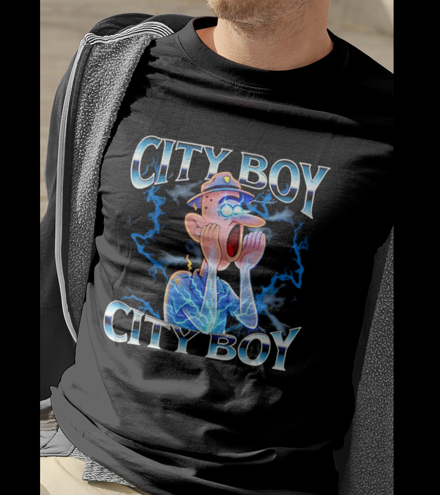 City Boy Brainrot Meme Reaction Cartoon Loud Expression T-Shirt