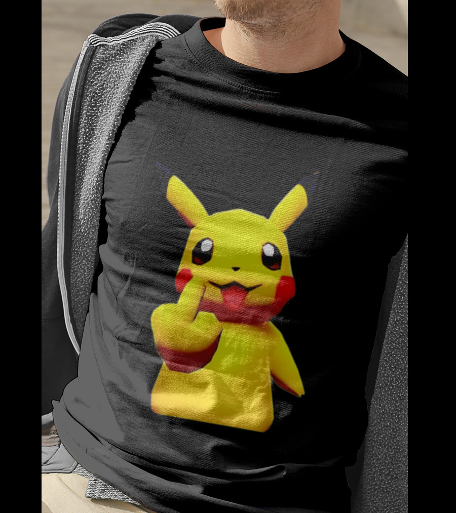 Pikachu Pokémon Middle Finger Gesture T-Shirt