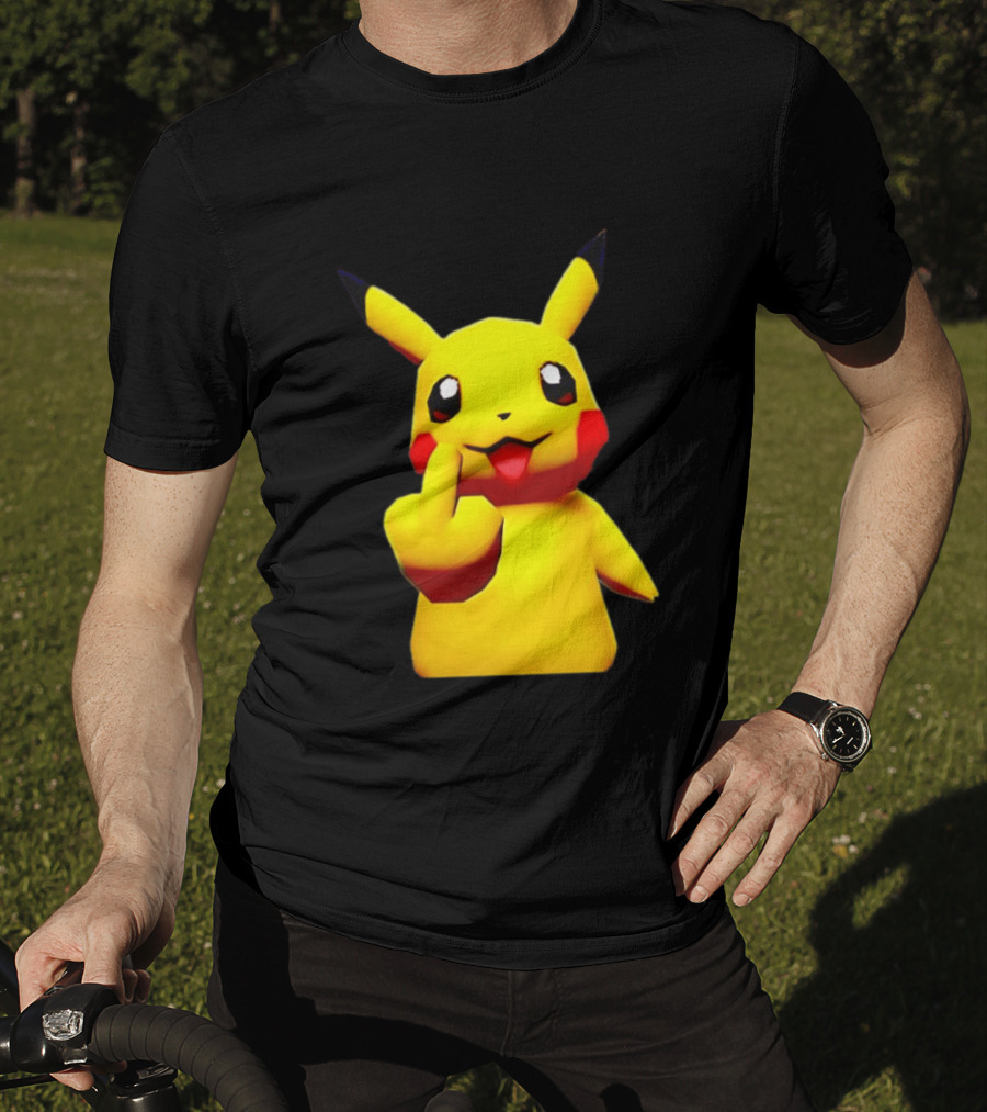 Pikachu Pokémon Middle Finger Gesture T-Shirt