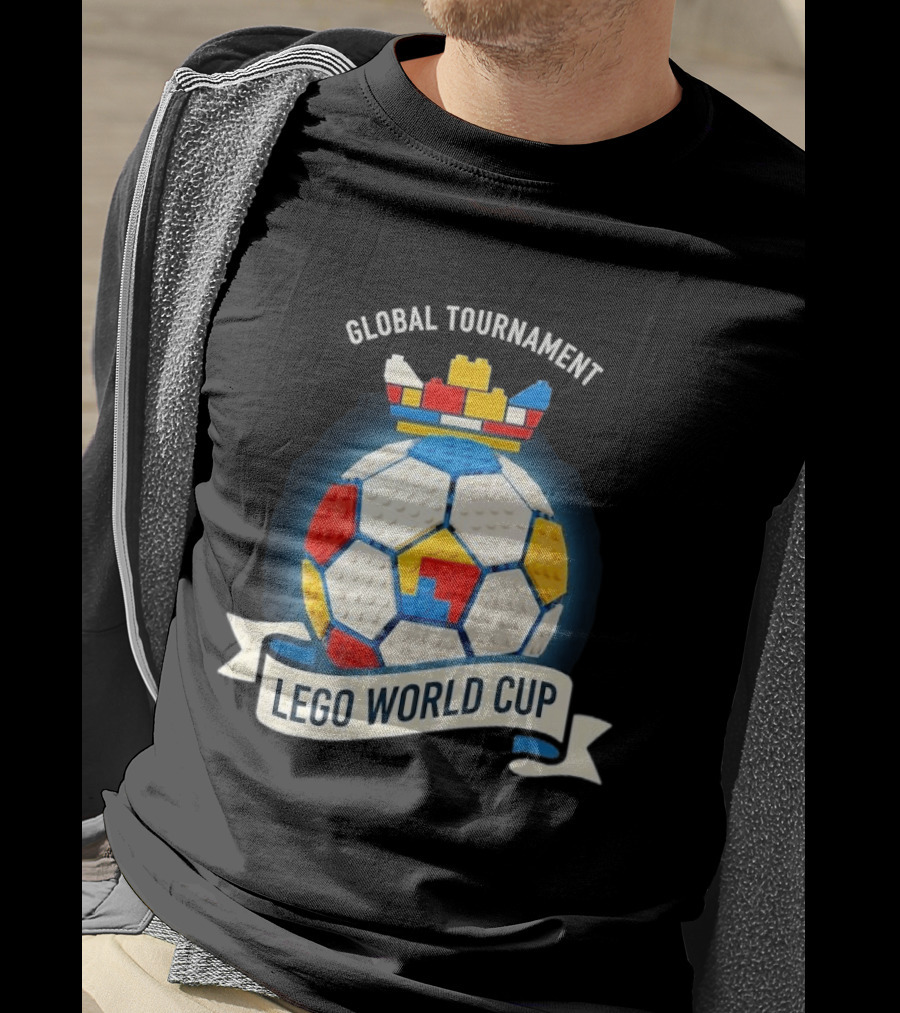Global Tournament Lego World Cup Soccer Ball Block Crown T-Shirt