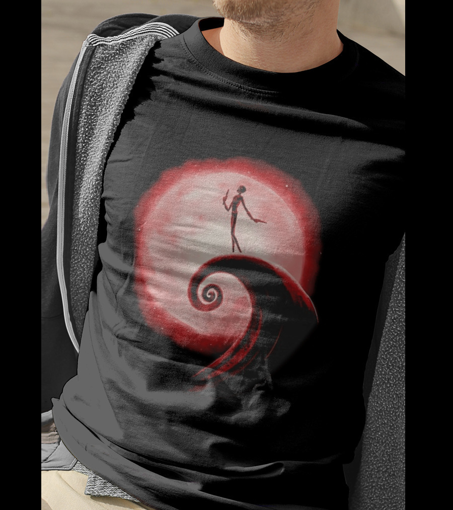 Daredevil The Nightmare Before Christmas Crossover Red Moon Scene T-Shirt