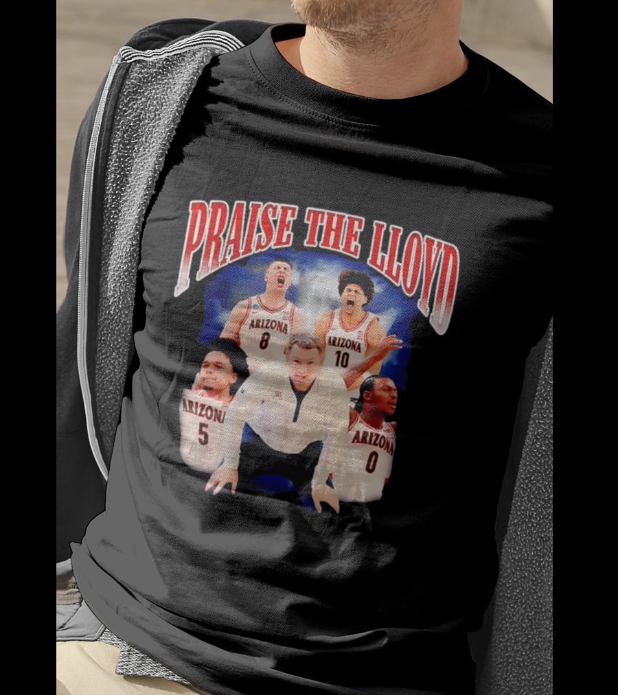 Praise The Lloyd Arizona Wildcats Basketball 2026 Player Collage T-Shirt