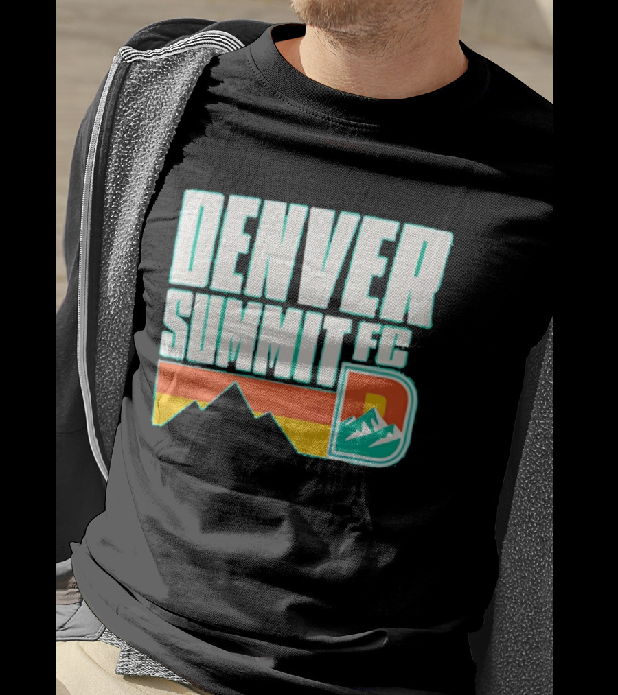 Denver Summit FC Mountains D Emblem Olive Wordmark T-Shirt