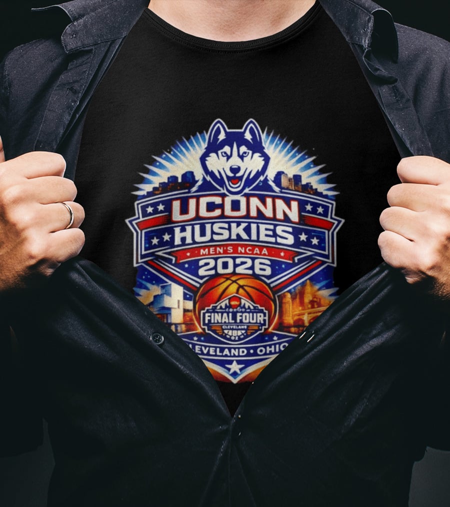 UConn Huskies Men's NCAA Basketball 2026 Final Four Cleveland Ohio T-Shirt