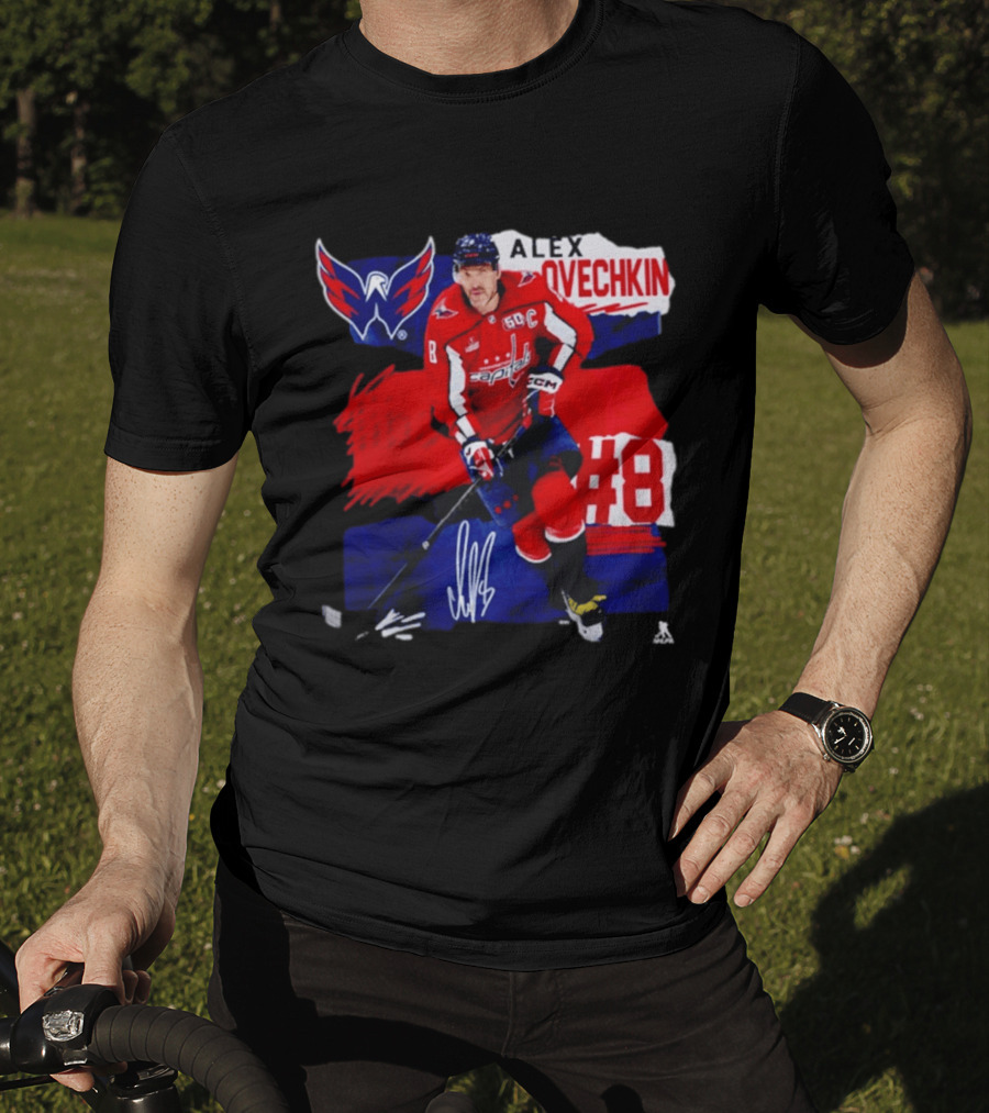 Washington Capitals Alex Ovechkin #8 Hockey Signature T-Shirt