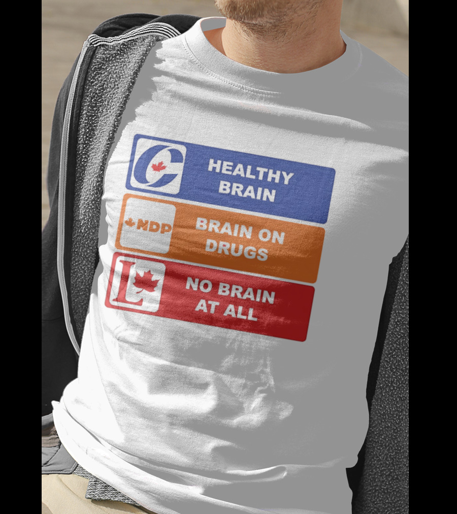Healthy Brain Brain On Drugs No Brain At All Political Labels T-Shirt