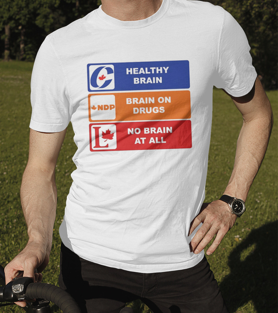 Healthy Brain Brain On Drugs No Brain At All Political Labels T-Shirt