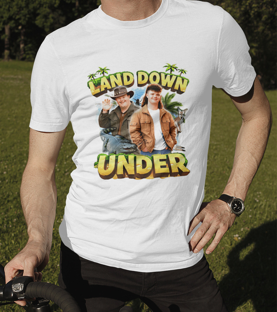 Land Down Under Crocodile And Kangaroo Theme Australia T-Shirt