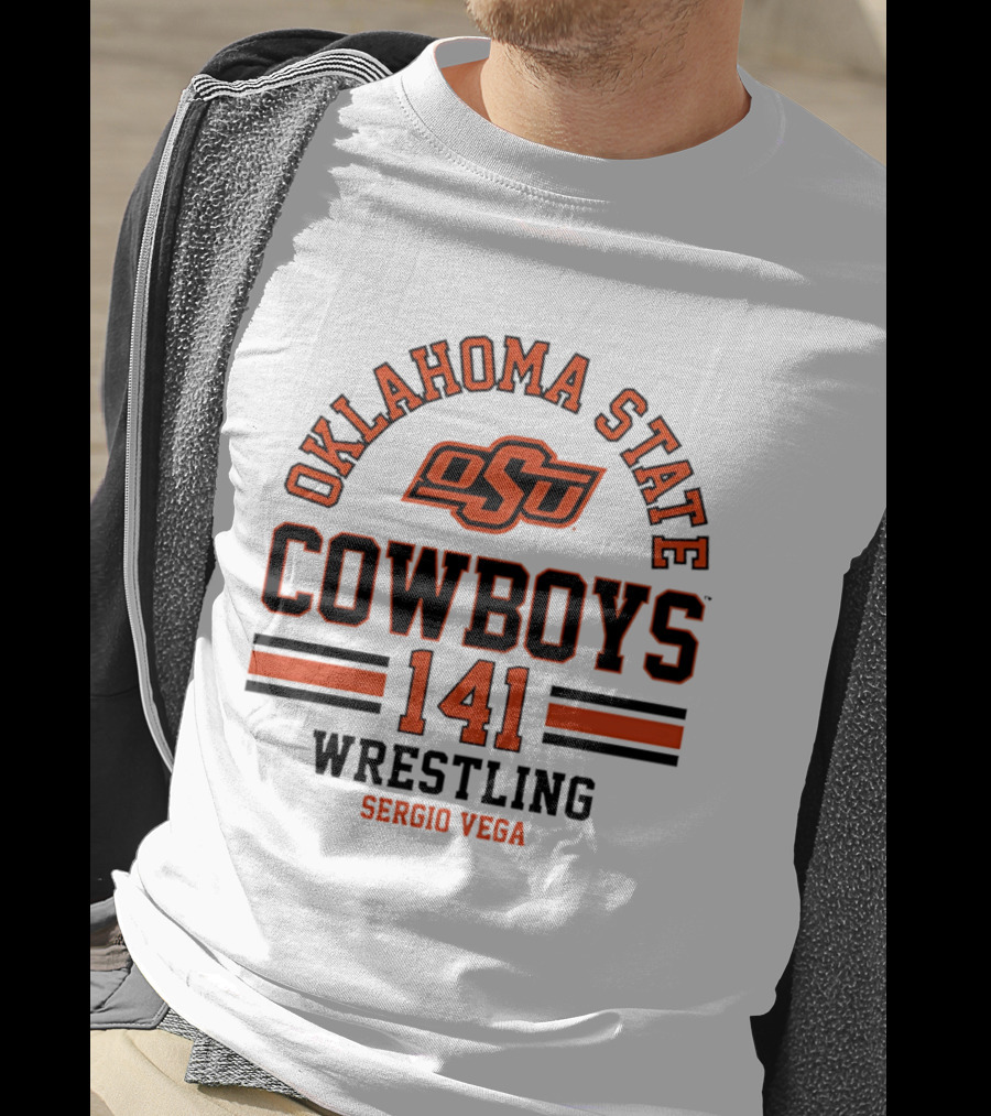 Oklahoma State Cowboys Wrestling 141 Sergio Vega NCAA T-Shirt