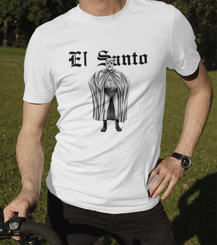 El Santo Legendary Mexican Wrestler Iconic Masked Figure T-Shirt