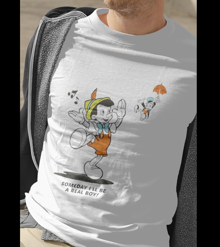Disney Someday I'll Be A Real Boy Mickey Mouse Pinocchio T-Shirt