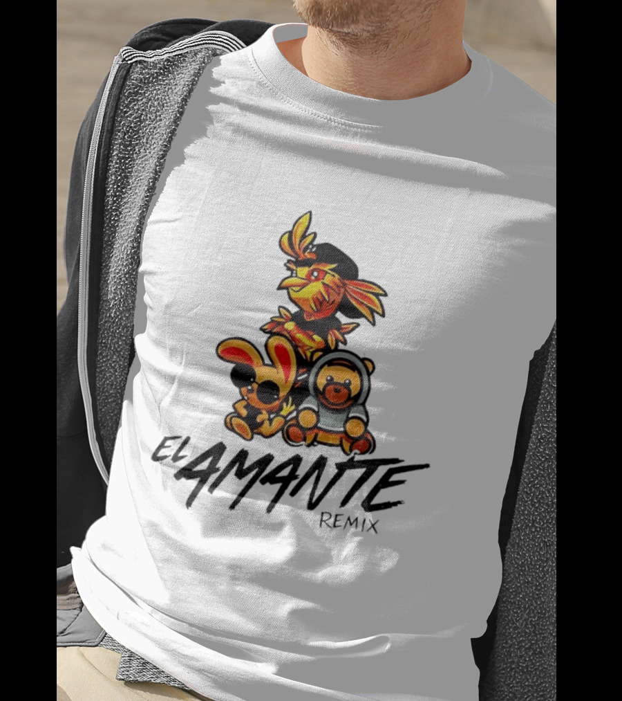 El Amante Remix Cartoon Characters T-Shirt