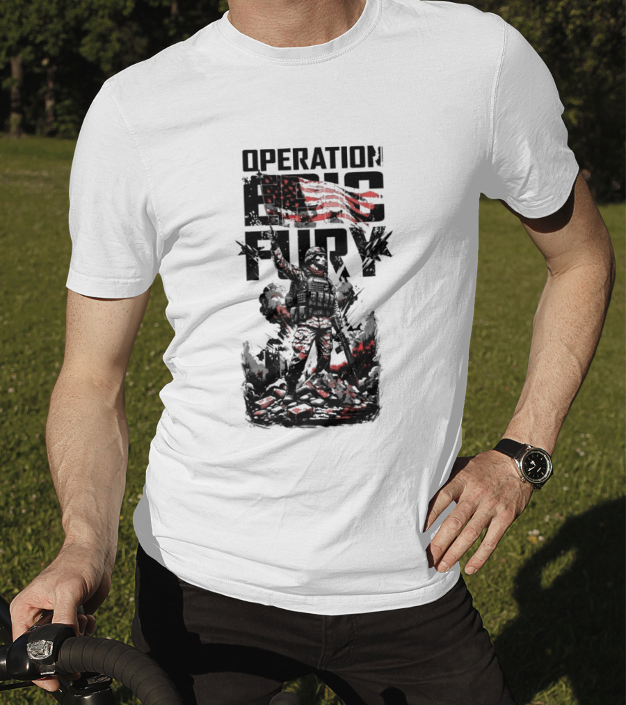 Operation Epic Fury American Flag Soldier 2.0 T-Shirt