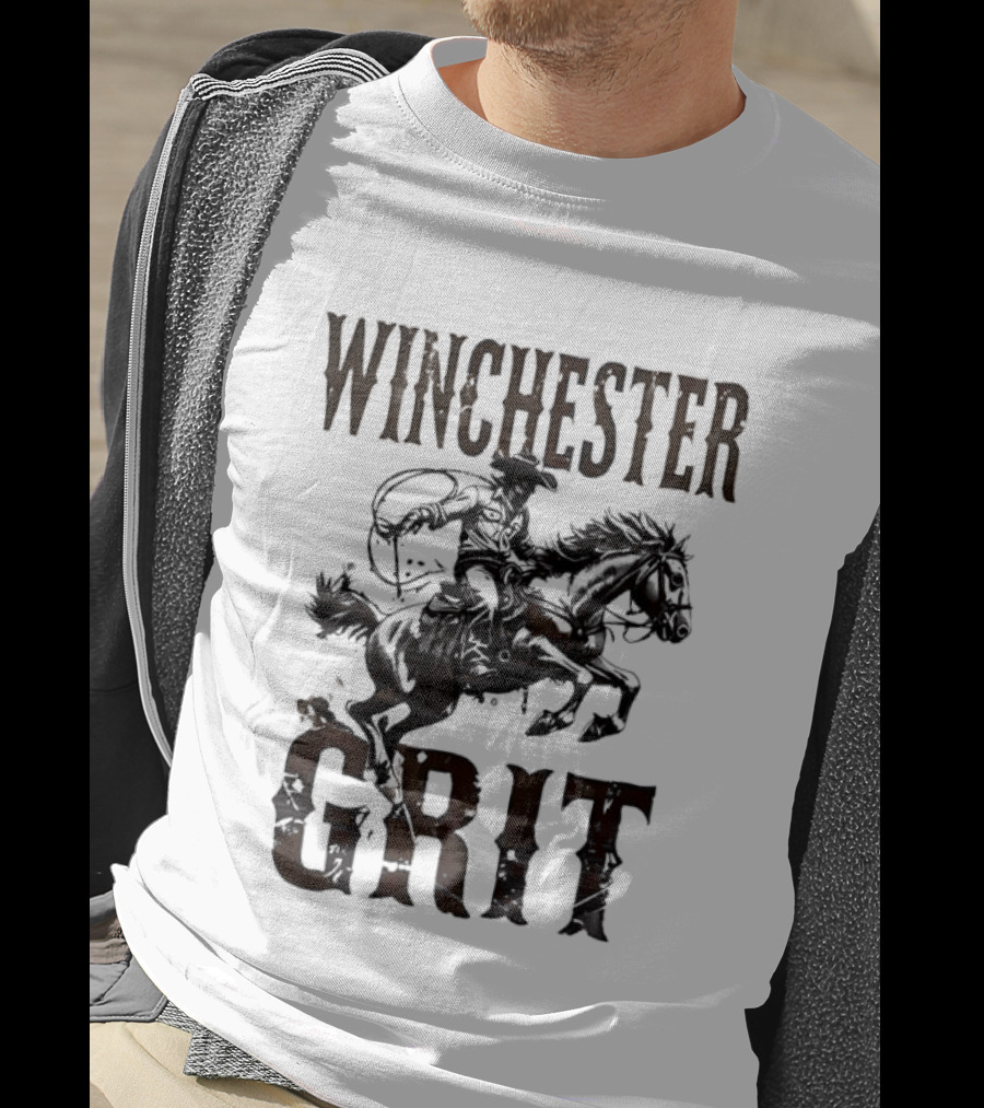 Winchester Grit Cowboys Horses Western Rider T-Shirt