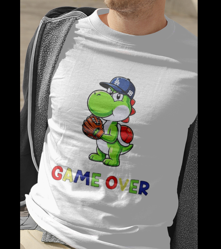 Yoshinobu Yoshi Super Mario LA Dodgers Baseball Game Over T-Shirt