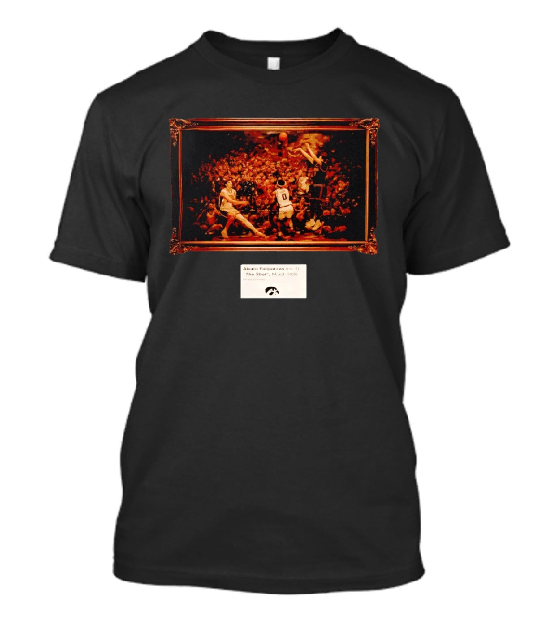 Alvaro Folgueiras No. 77 The Shot March 2020 Iowa Hawkeyes Basketball T-Shirt