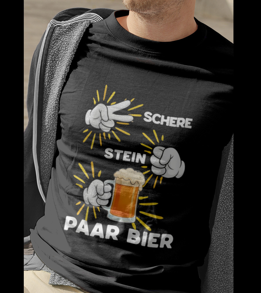 Bachelor Party Schere Stein Paar Bier Fun Celebration T-Shirt