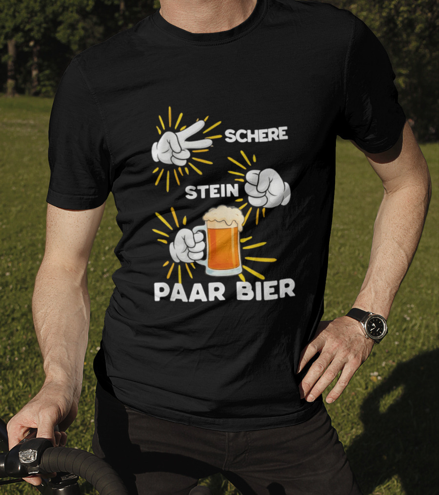 Bachelor Party Schere Stein Paar Bier Fun Celebration T-Shirt
