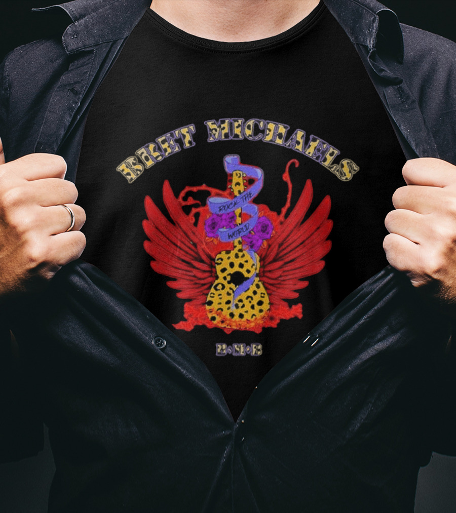 Bret Michaels Cheetah Guitar Rock Tour Winged T-Shirt