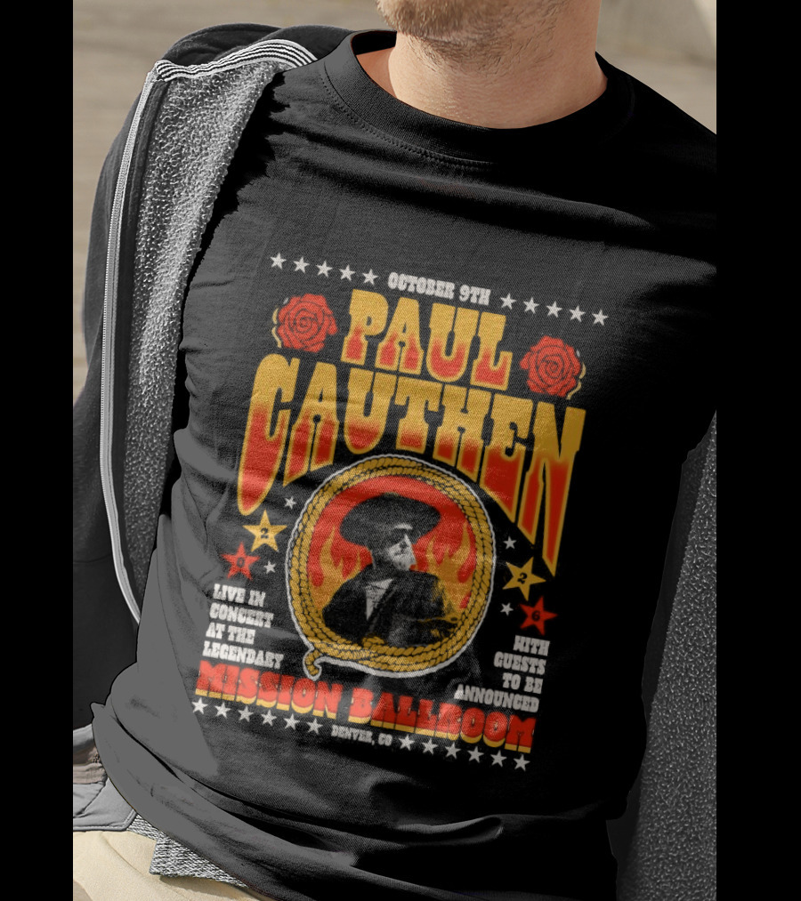 Performing Live Paul Cauthen October 9 2026 Mission Ballroom Denver Star T-Shirt