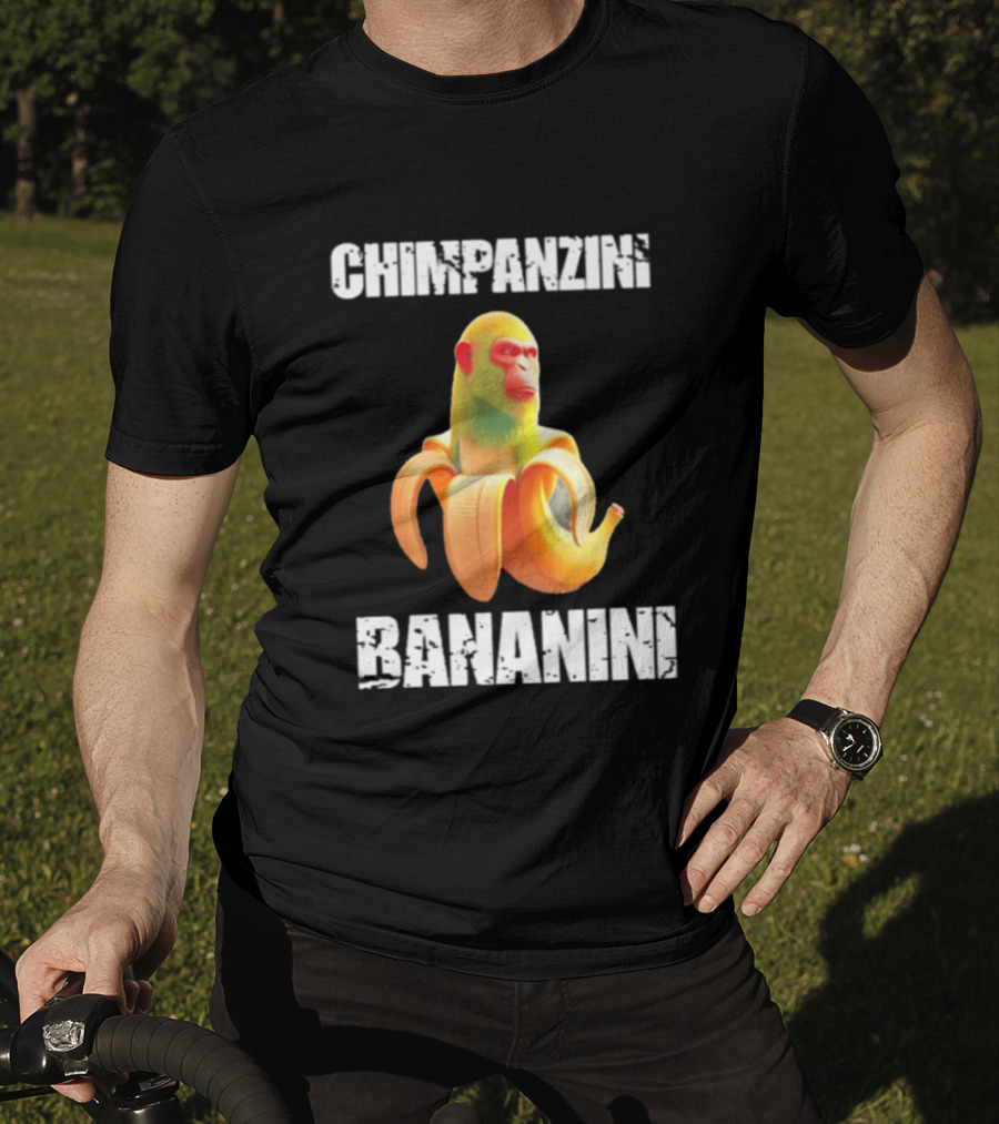 Chimpanzins Bananine Monkey Peeling A Banana T-Shirt