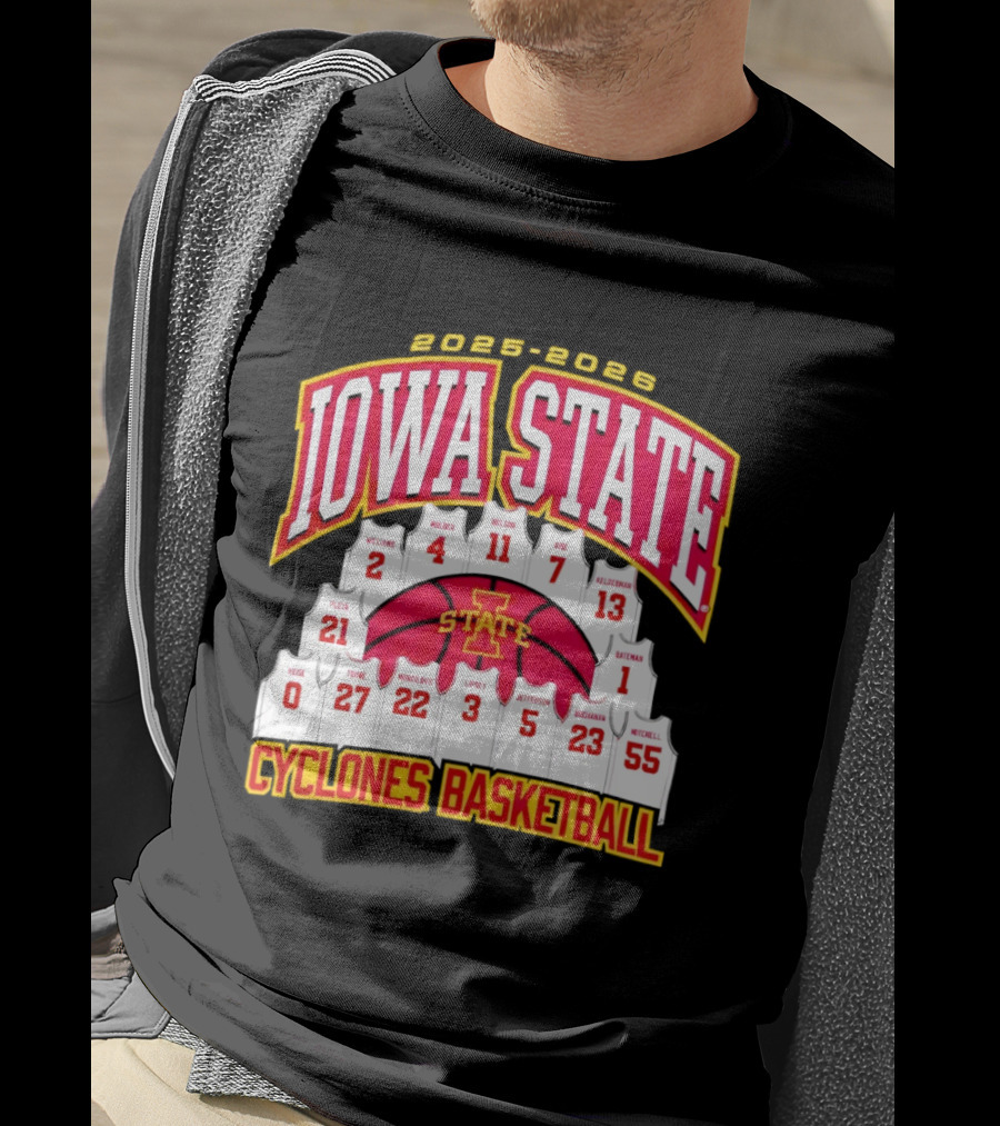 2023 2024 Iowa State Cyclones Basketball Team Roster Jersey T-Shirt