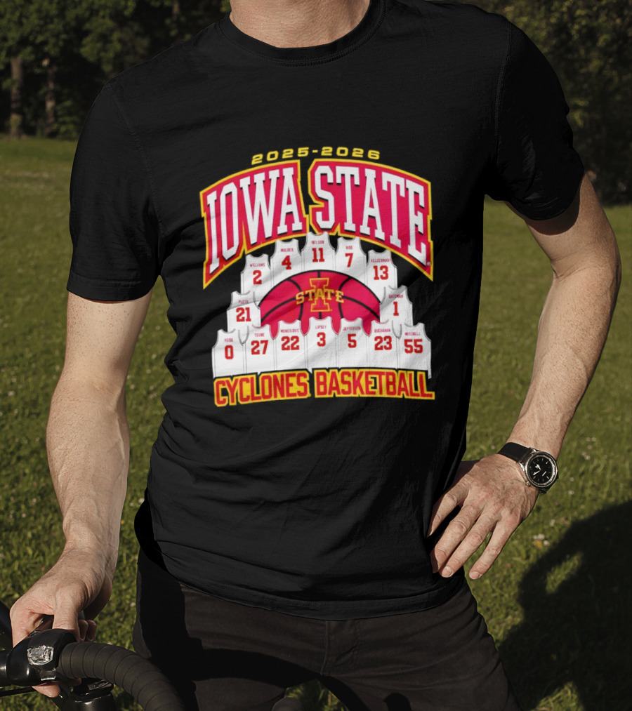 2023 2024 Iowa State Cyclones Basketball Team Roster Jersey T-Shirt