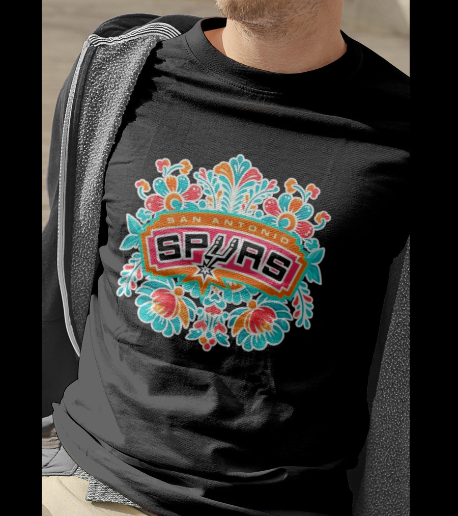San Antonio Spurs Floral Fiesta Vintage Basketball T-Shirt