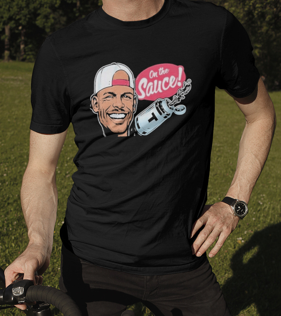 Joey Swoll On The Sauce Smiling Cartoon Character With Salt Shaker T-Shirt