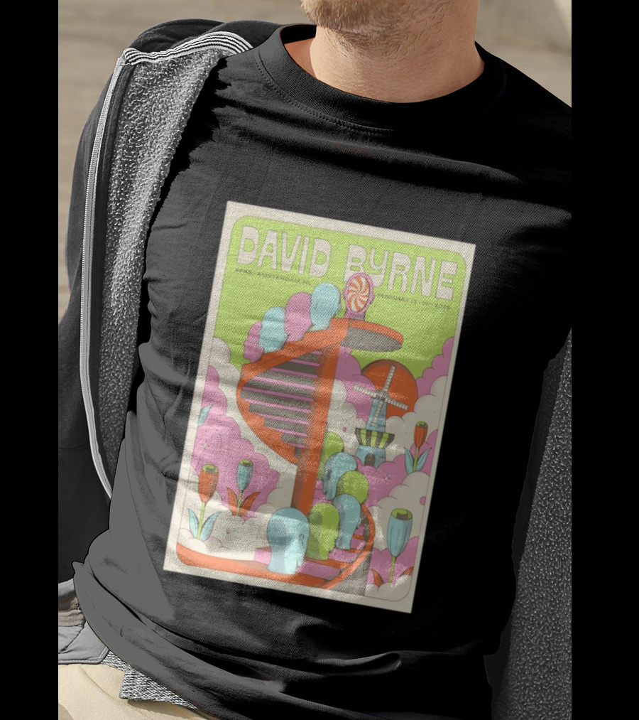 David Byrne Amsterdam Concert February 15 16 2026 Windmill T-Shirt