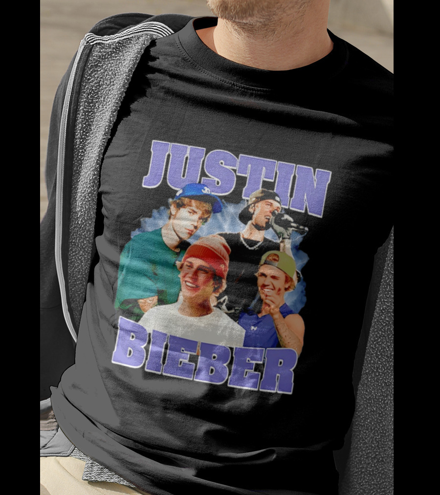 Justin Bieber Singing And Smiling With Various Iconic Looks T-Shirt