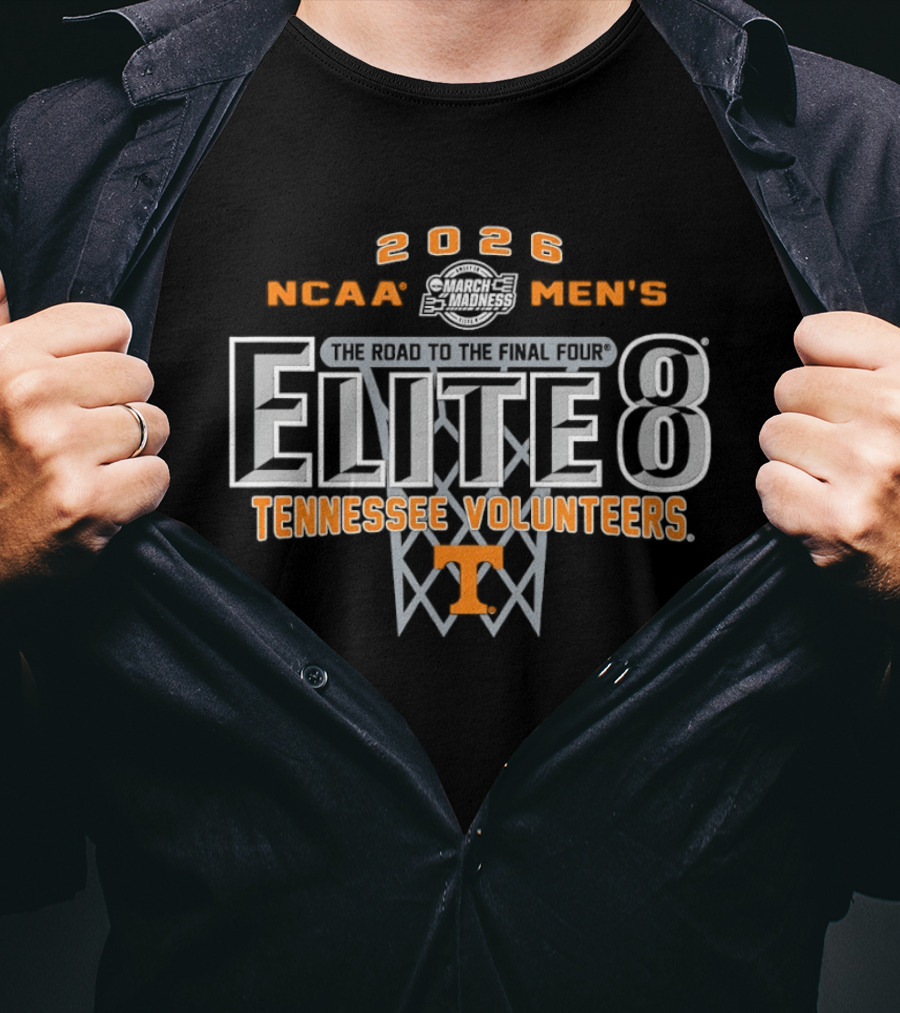Elite 8 2026 Tennessee Volunteers NCAA Men's Basketball Road To The Final Four T-Shirt