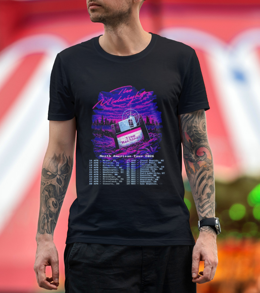 The Midnight Time Machines North American Tour 2026 Retro Floppy Disk T-Shirt