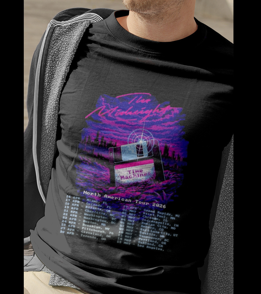 The Midnight Time Machines North American Tour 2026 Retro Floppy Disk T-Shirt