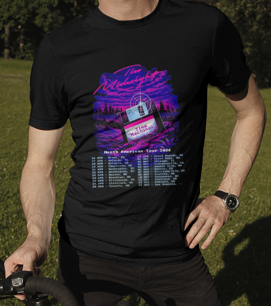 The Midnight Time Machines North American Tour 2026 Retro Floppy Disk T-Shirt