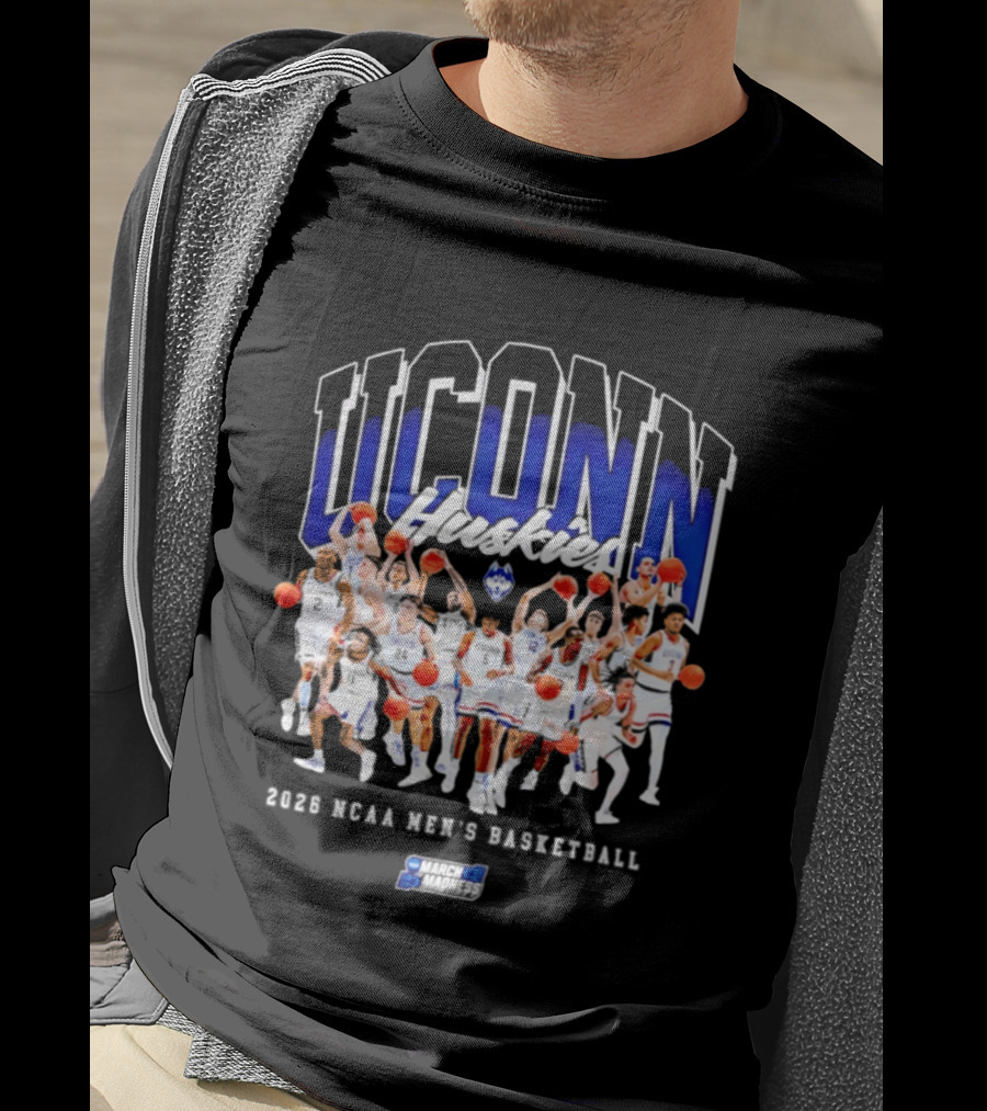 UConn Huskies 2026 NCAA Men's Basketball Team Champions Collage T-Shirt