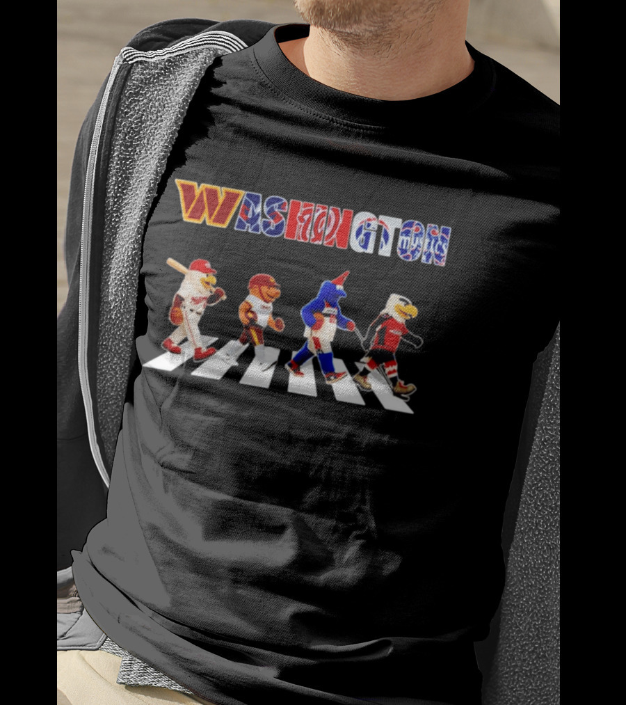 Washington Sports Mascots Walking Skyline 2026 T-Shirt
