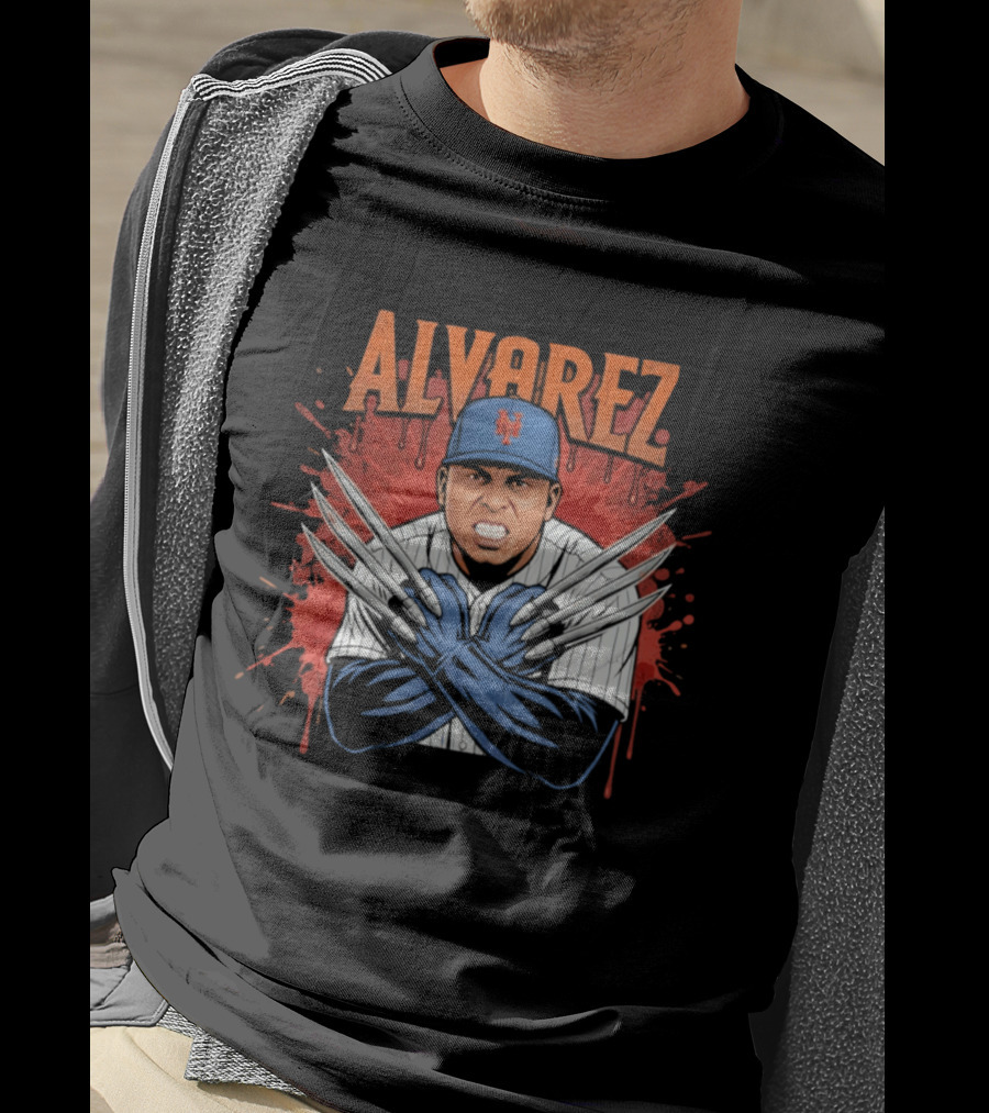 Alvarez Wolverine Claws New York Mets Baseball T-Shirt