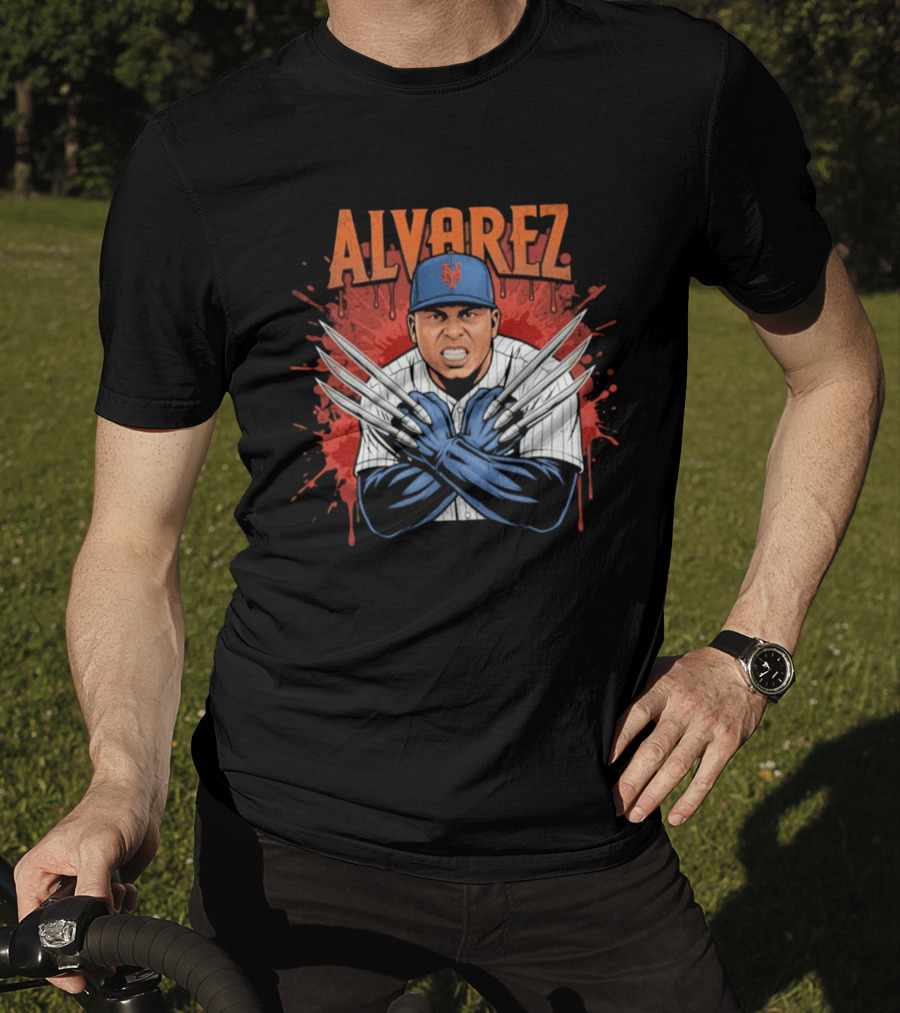 Alvarez Wolverine Claws New York Mets Baseball T-Shirt