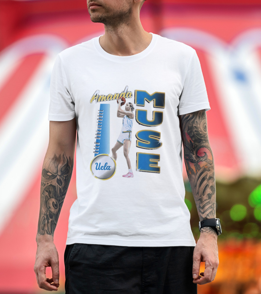 Amanda Muse UCLA Bruins Basketball Player Stylish Blue and Gold T-Shirt