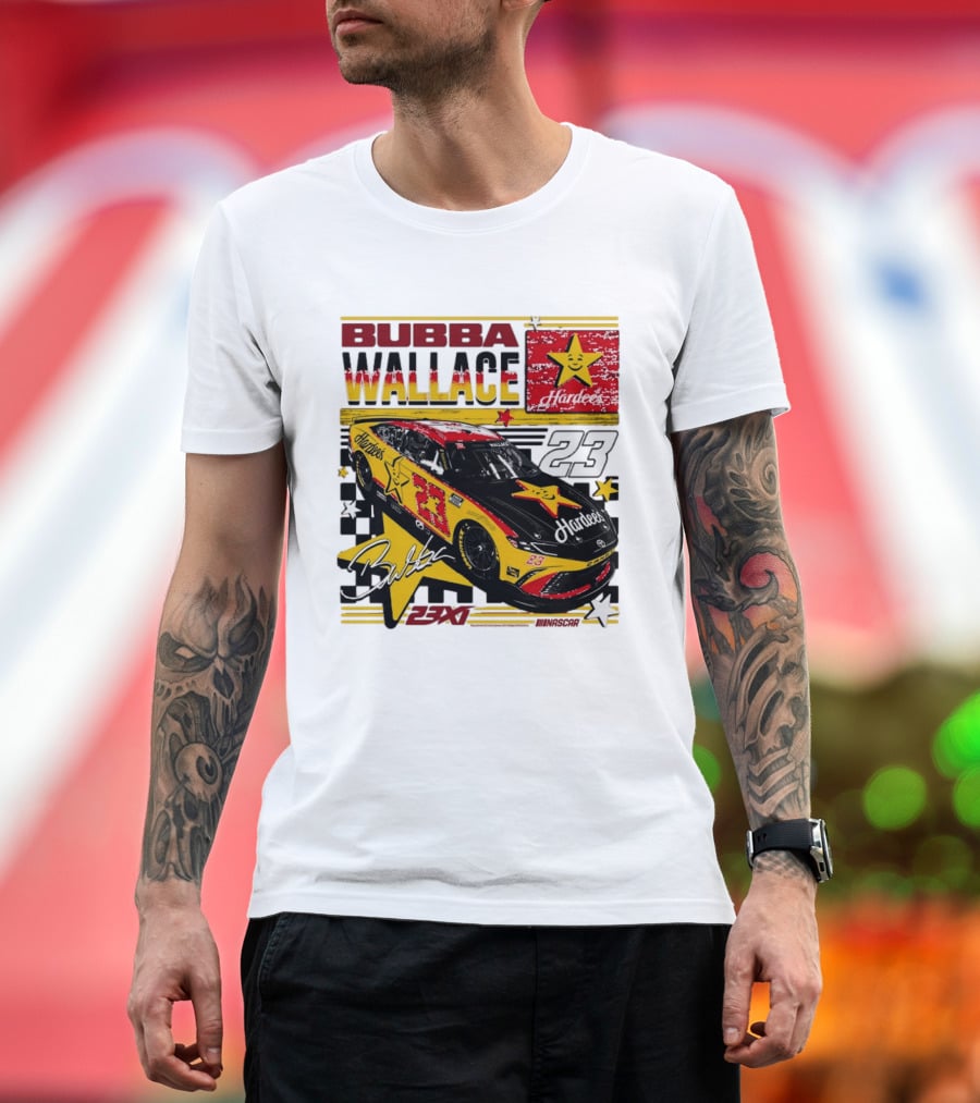 Bubba Wallace 23XI Racing Hardee's Car Number 23 Racing Team T-Shirt