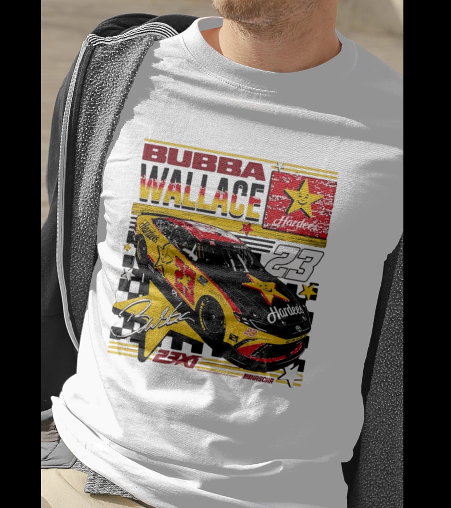 Bubba Wallace 23XI Racing Hardee's Car Number 23 Racing Team T-Shirt