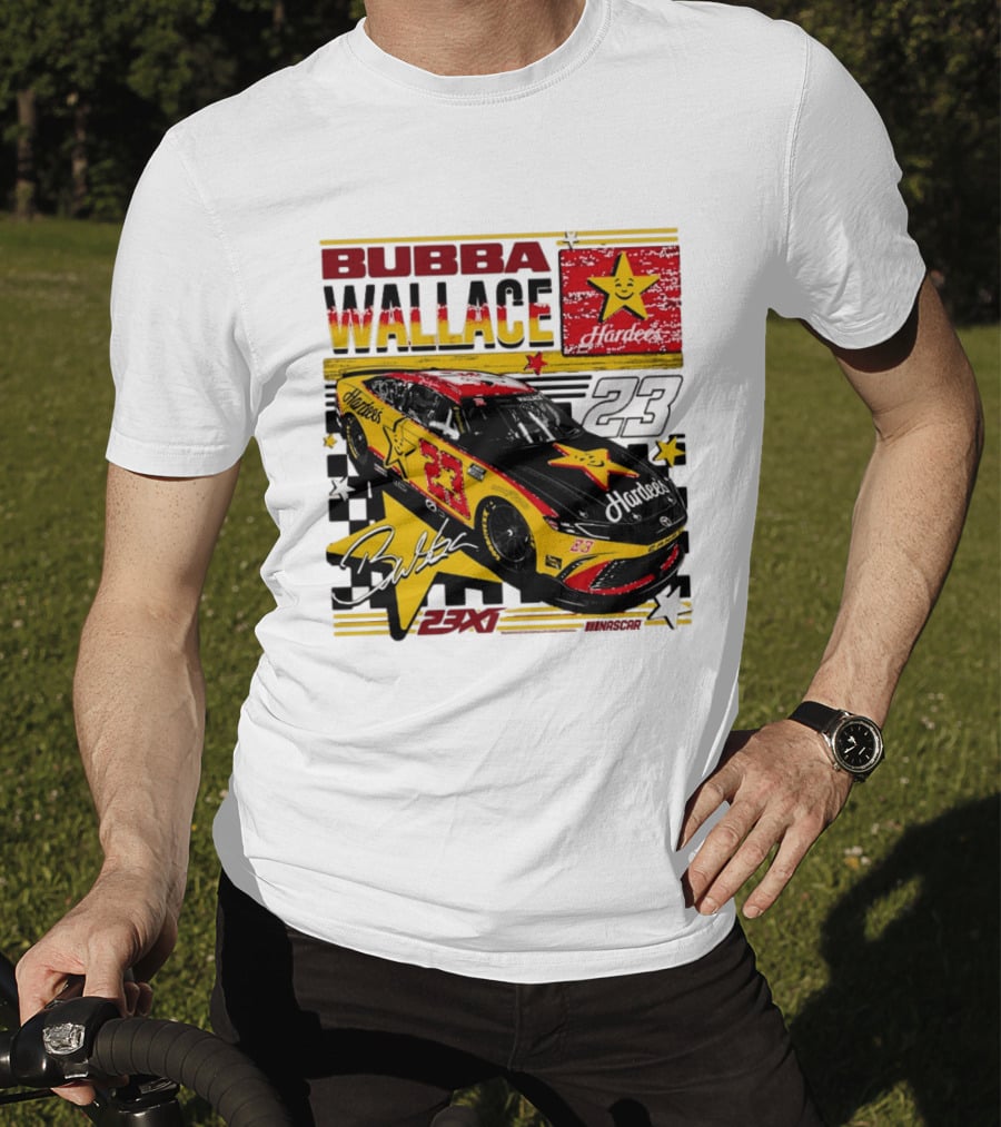 Bubba Wallace 23XI Racing Hardee's Car Number 23 Racing Team T-Shirt